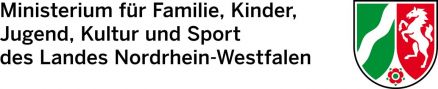 Wort-Bildmarke des Ministeriums für Familie, Kinder, Jugend, Kultur und Sport des Landes Nordrhein-Westfalen